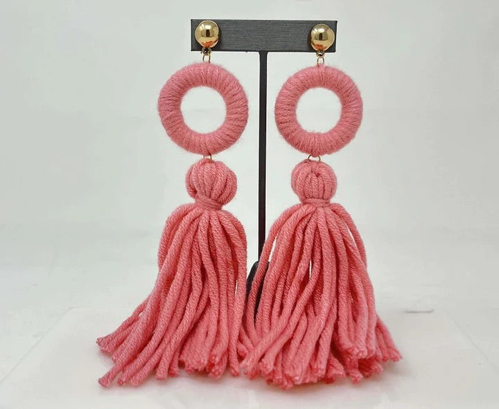 Light Tassel Earrings - Lt Pink
