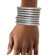 Load image into Gallery viewer, Bangle Silver Tubogas Style Flex Spring Bracelet