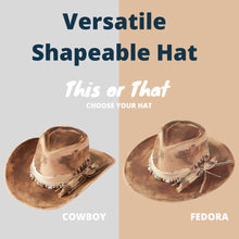 Load image into Gallery viewer, Vintage Rustic Cowgirl Fedora Hat- Beige
