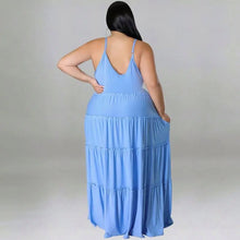 Load image into Gallery viewer, Summer Maxi Sundress- Lt Blue