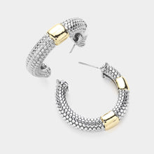 Load image into Gallery viewer, 14K Gold Textured Small Hoop Earrings