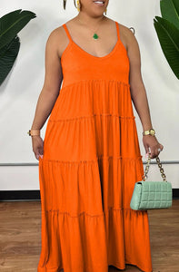 Summer Maxi Sundress-Orange