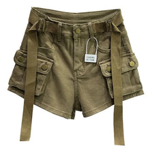 Load image into Gallery viewer, Cargo Girl Shorts- Army Green