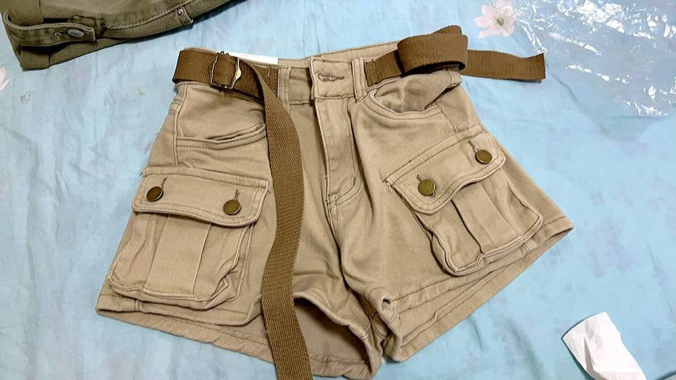 Cargo Girl Shorts- Khaki