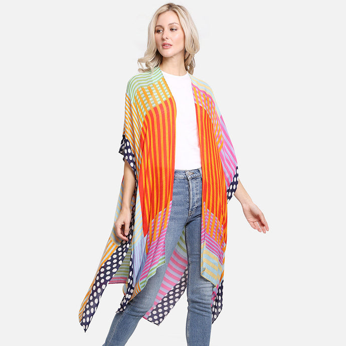 Geometric Kimono - Orange Multi