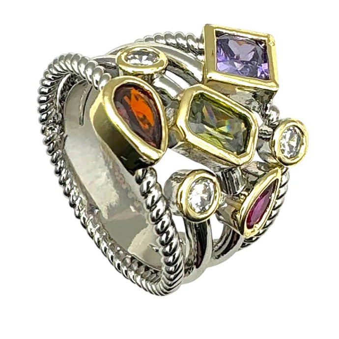 Multi Color Ring with  CZ