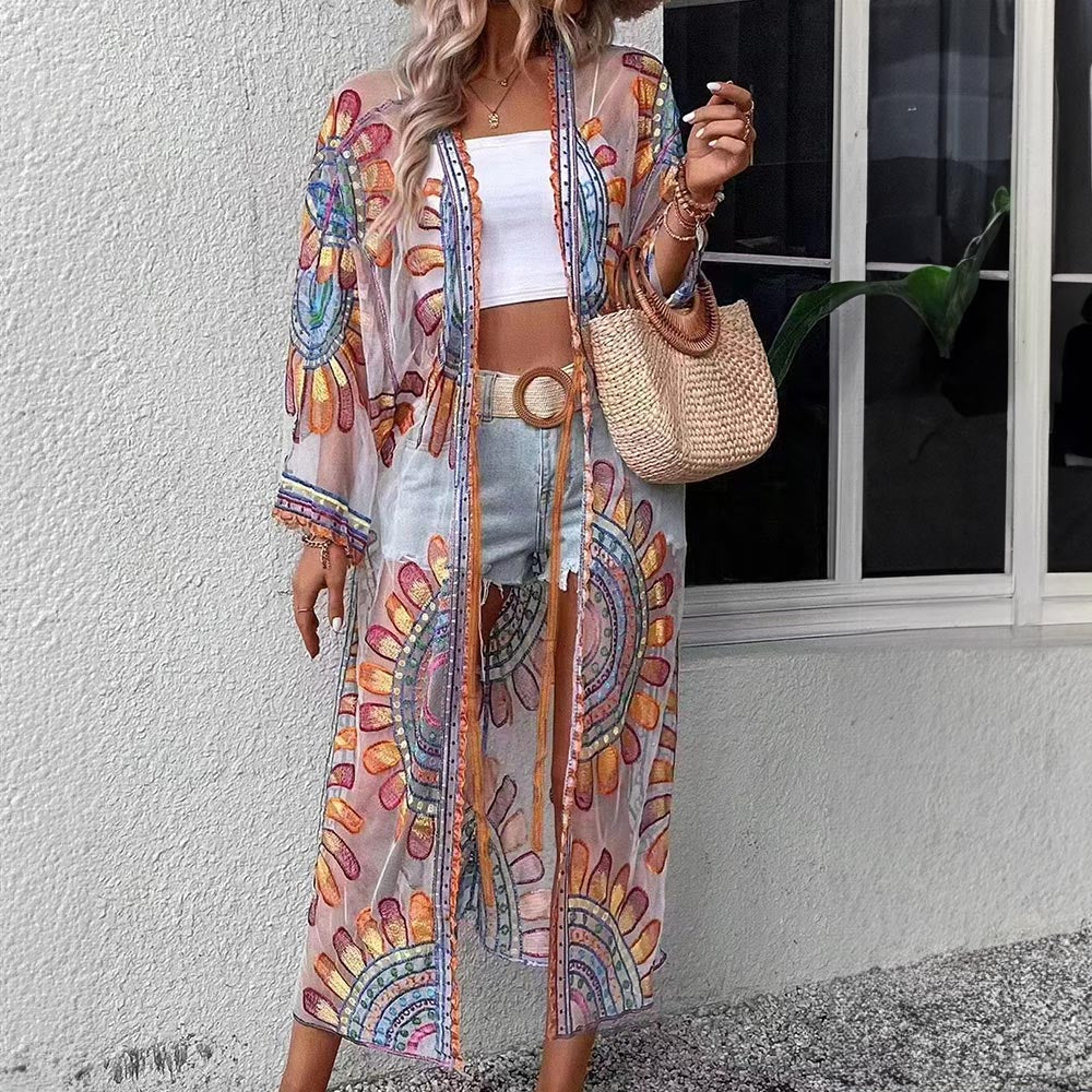 Flower Tie Dye Kimono - Pink