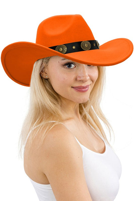 Cowboy Fedora Panama Hat - Orange