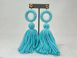 Light Tassel Earrings-Turquoise