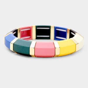 Colorful Wood Stretch Bracelet