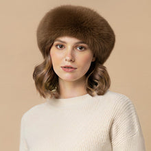 Load image into Gallery viewer, Faux Fur Beret- Brown