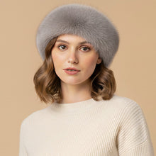 Load image into Gallery viewer, Faux Fur Beret- Gray