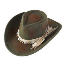 Load image into Gallery viewer, Bow Feather Accent Beaded Band Rustic Vintage Distressed