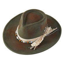 Load image into Gallery viewer, Bow Feather Accent Beaded Band Rustic Vintage Distressed