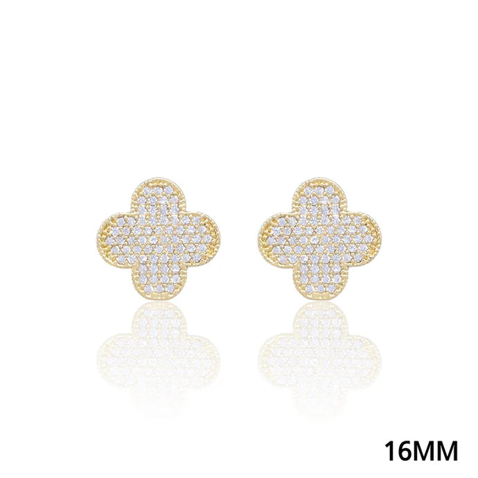 Quatrefoil Pave CZ Earrings