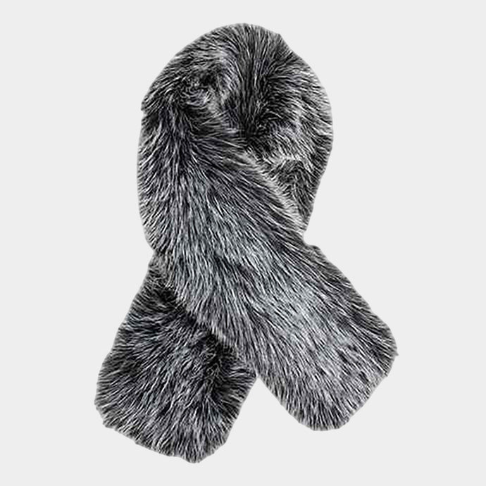 Faux Fur Scarf- Light Gray