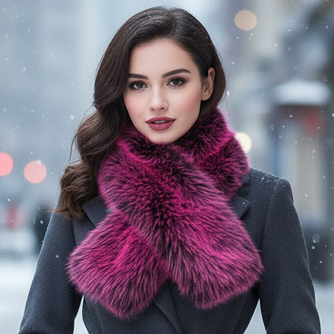 Faux Fur Scarf- Plum