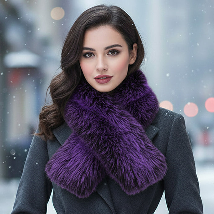 Faux Fur Scarf- Purple