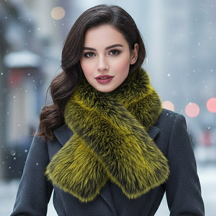 Faux Fur Scarf- Lime