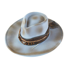 Load image into Gallery viewer, Feather Band Vintage Distressed Cowboy Fedora Hat