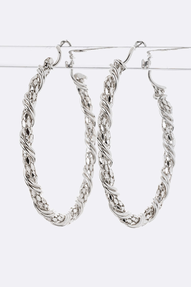 Twisted Hoops - Silver