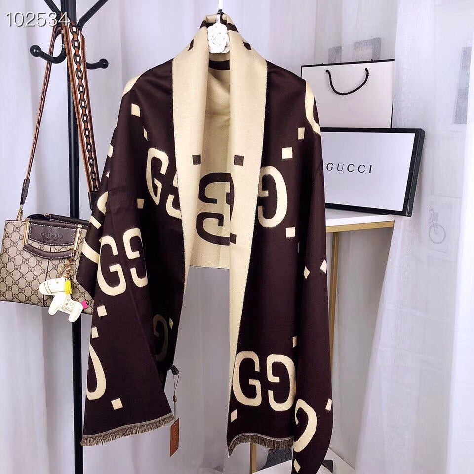 The Magic Shawl Wrap -Brown/Cream