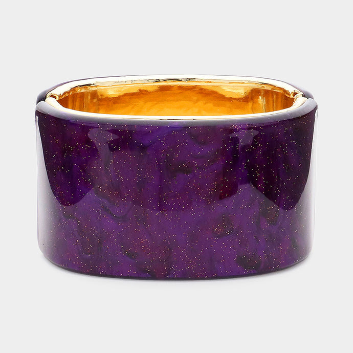 Hinged Bangle Bracelet - Purple