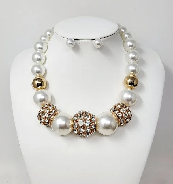 Pearl Ball Necklace Set