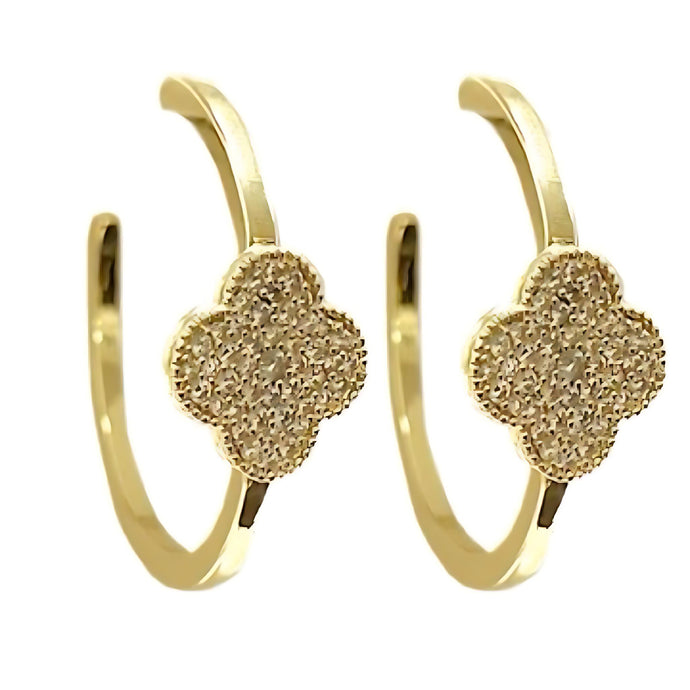 Quartrefoil Hoops- Gold