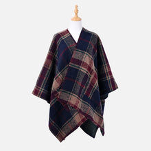 Load image into Gallery viewer, Plaid Check Patterned Poncho