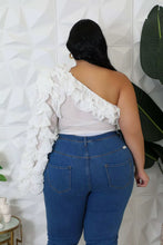 Load image into Gallery viewer, One Shoulder Ruffle Top - White