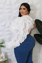 Load image into Gallery viewer, One Shoulder Ruffle Top - White