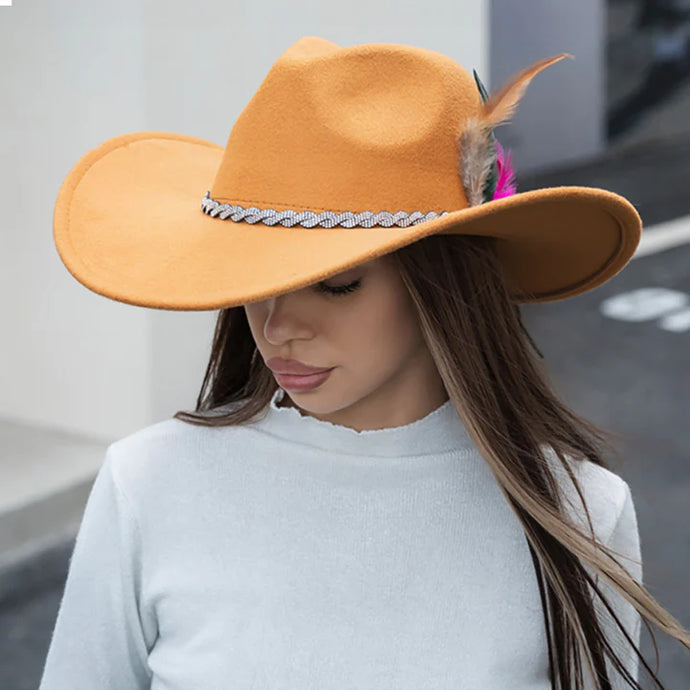 Twisted Rhinestone Paved Fedora Hat-01