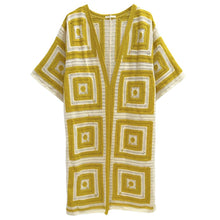 Load image into Gallery viewer, Geometric Pattern Crochet Long Cardigan - Mustard