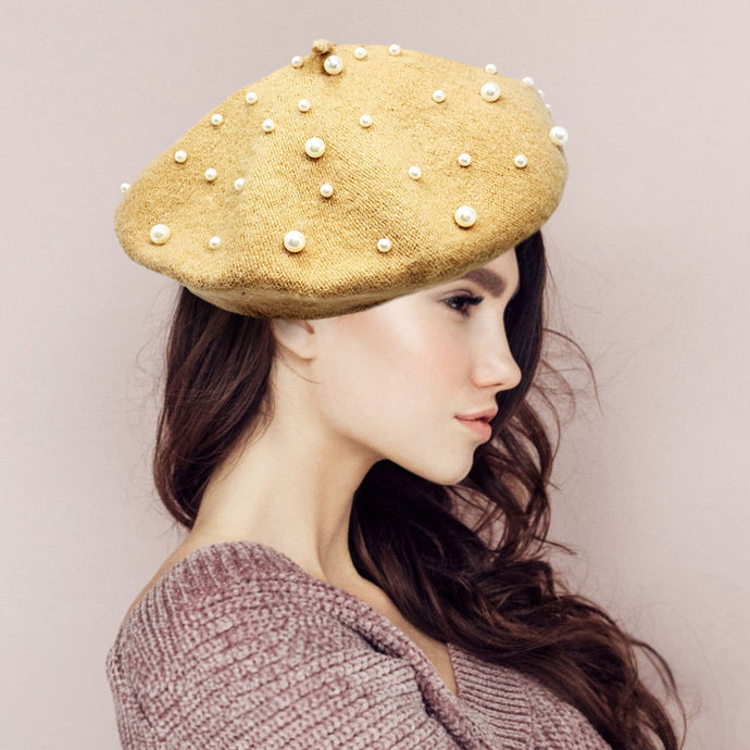 Pearl Embellished Beret-04