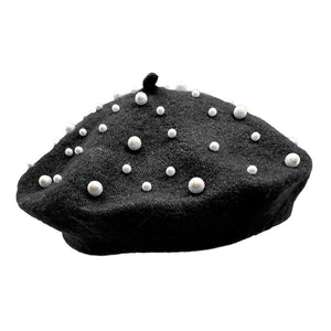 Pearl Embellished Beret-05