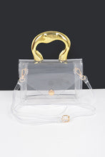 Load image into Gallery viewer, Transparent Handle Flap Crossbody Clutch-Gold