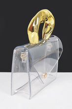 Load image into Gallery viewer, Transparent Handle Flap Crossbody Clutch-Gold