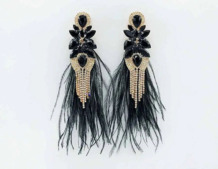 Black Feather Earrings