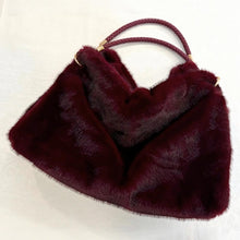 Load image into Gallery viewer, Winter Luxe Plush Handbag - Burgundy