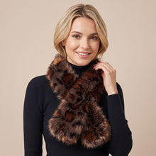 Load image into Gallery viewer, Wild Elegance Plush Neck Scarf -  Dark Brown
