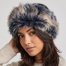 Load image into Gallery viewer, Plush Faux Fur Earmuff Headband - Navy