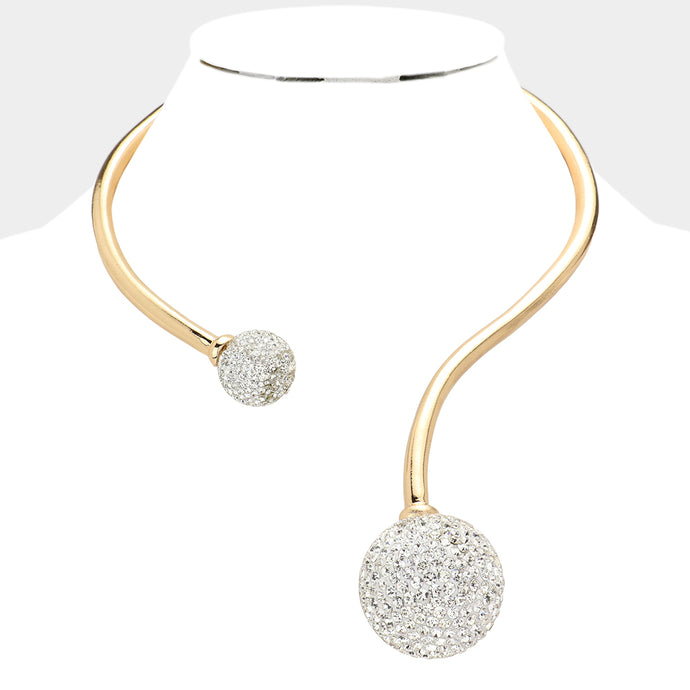 Gold Choker Ball Necklace