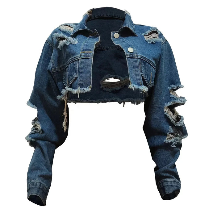 Irregular Crop Denim Jacket