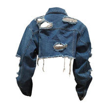 Load image into Gallery viewer, Irregular Crop Denim Jacket