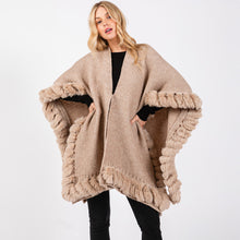 Load image into Gallery viewer, Fire Side Knit Cape - Oatmeal