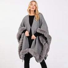 Load image into Gallery viewer, Fire Side Knit Cape - Gray