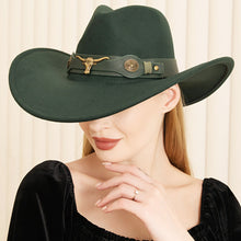 Load image into Gallery viewer, Cowboy Fedora Panama Hat -Green