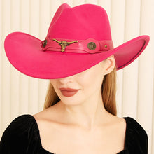 Load image into Gallery viewer, Cowboy Fedora Panama Hat - Hot Pink