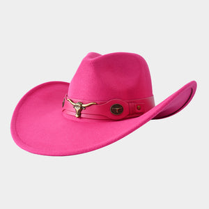 Cowboy Fedora Panama Hat - Hot Pink
